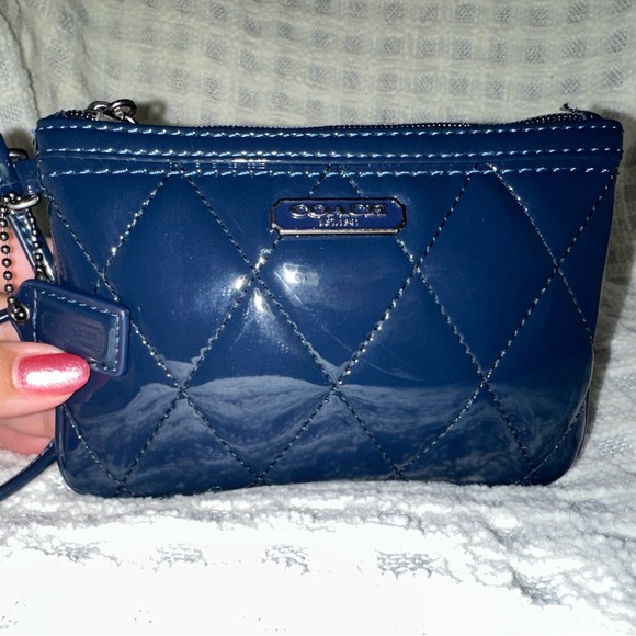 Coach Wristlet (Quilted, Navy, Gently Used) - Picture 2 of 5